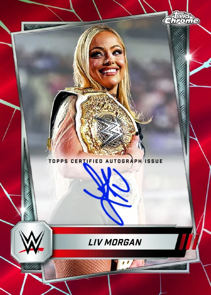 2025 Topps Chrome WWE Liv Morgan Red Refractor autograph