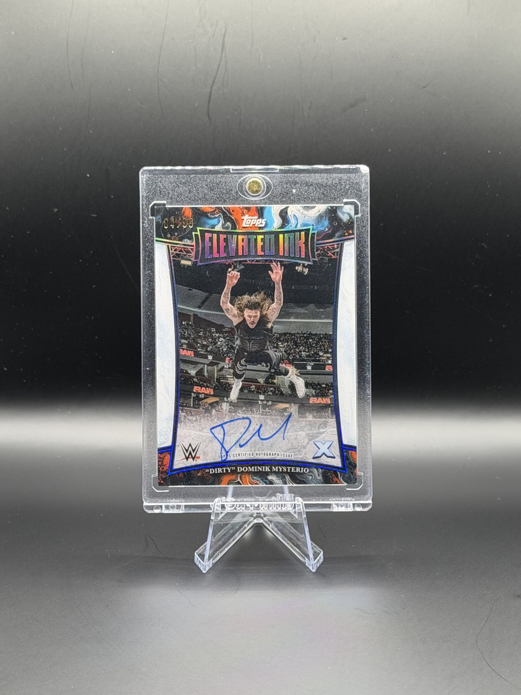 Dominik Mysterio 2025 Topps Exalted WWE Elevated Ink Blue autograph /99 front