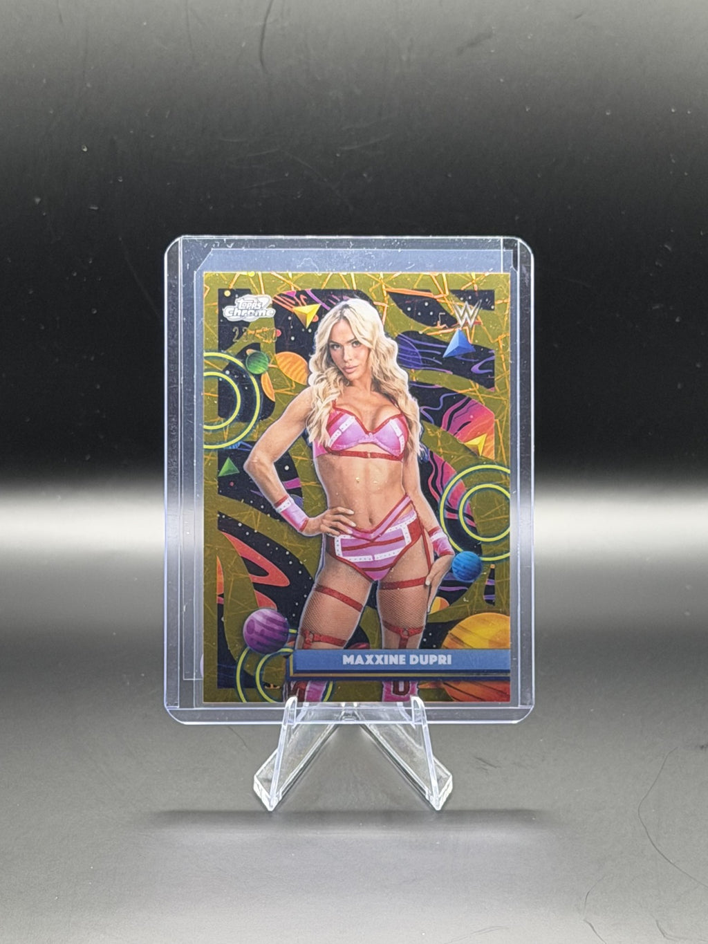 Maxxine Dupri 2026 Topps Chrome WWE #145 Gold Refractor /50 front