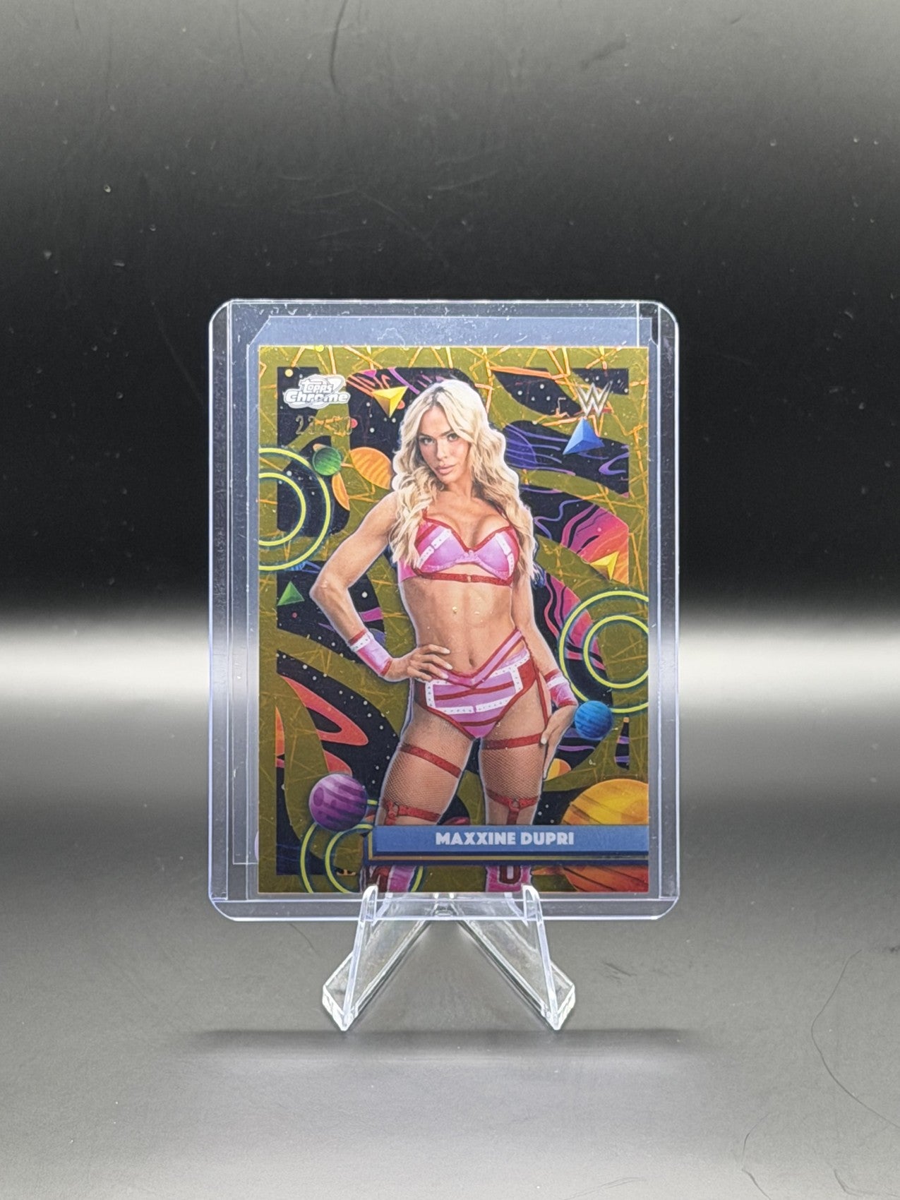 Maxxine Dupri 2026 Topps Chrome WWE #145 Gold Refractor /50 front