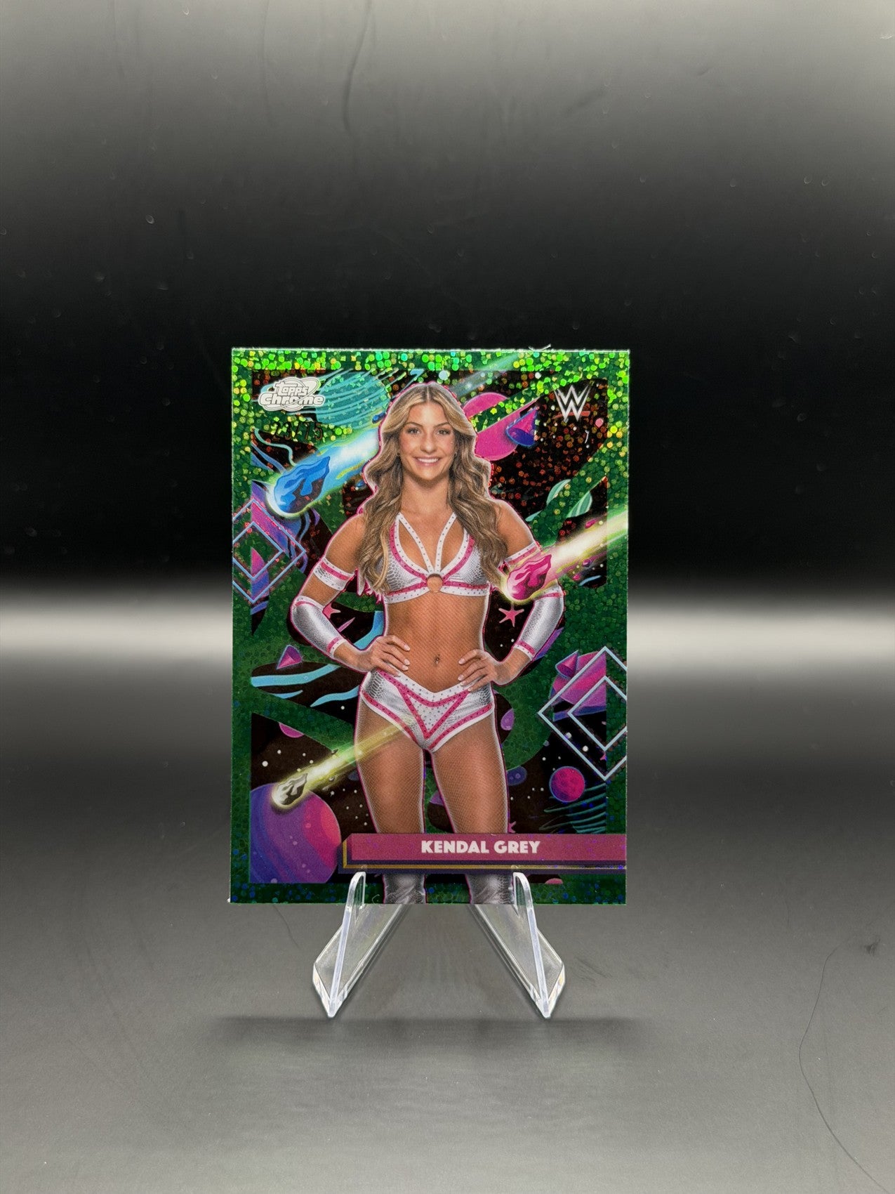 Kendal Grey 2026 Topps Chrome WWE NXT #118 Green Refractor /75 front