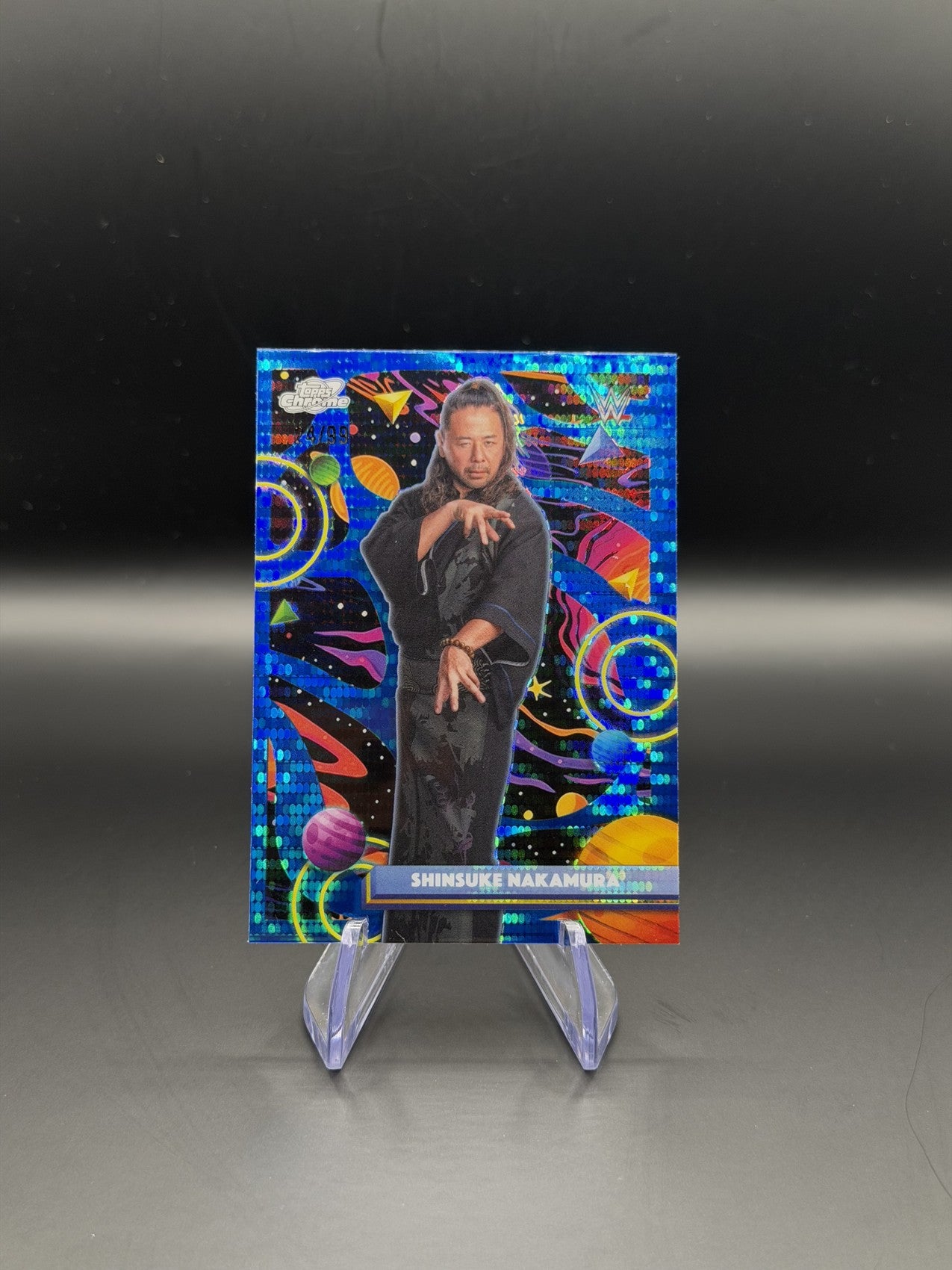 Shinsuke Nakamura 2026 Topps Chrome WWE #173 Blue Refractor /99 front
