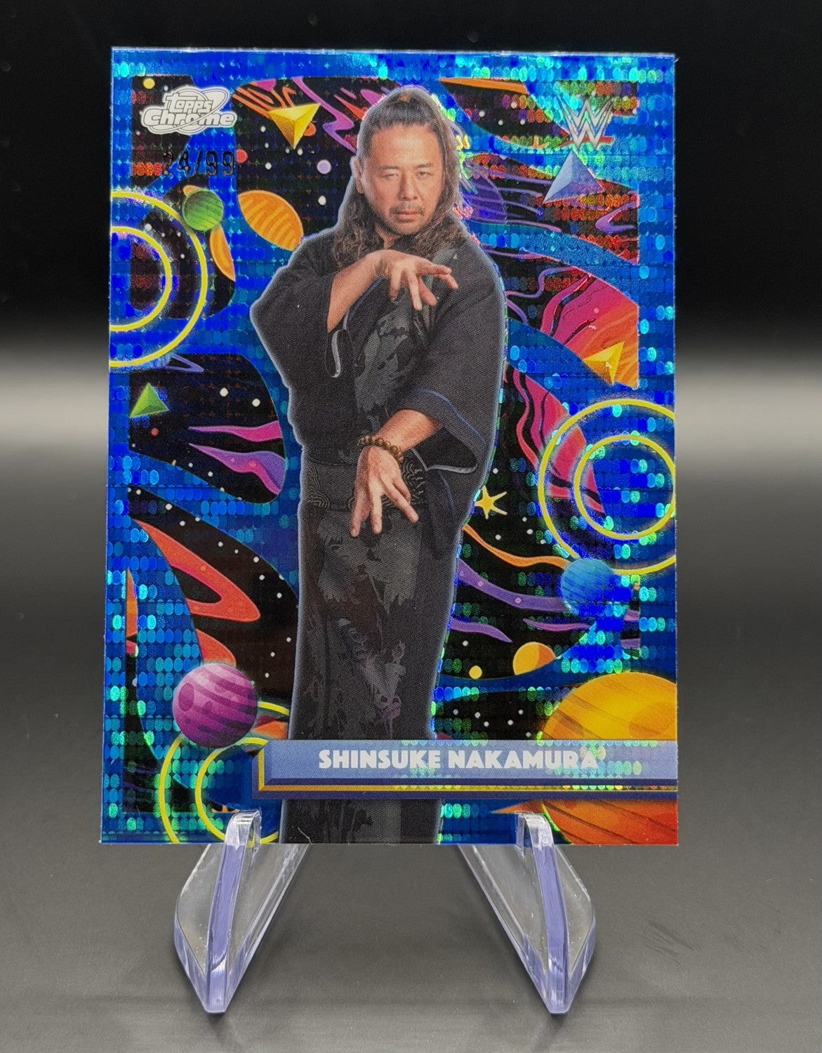 Shinsuke Nakamura 2026 Topps Cosmic Chrome WWE #173 Blue Refractor /99 front