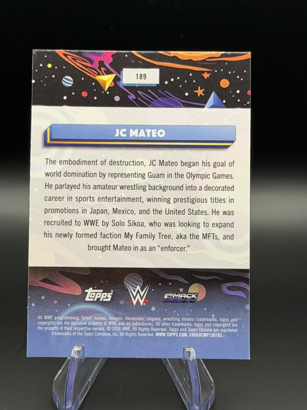 JC Mateo 2026 Topps Chrome WWE Green Refractor /75 back