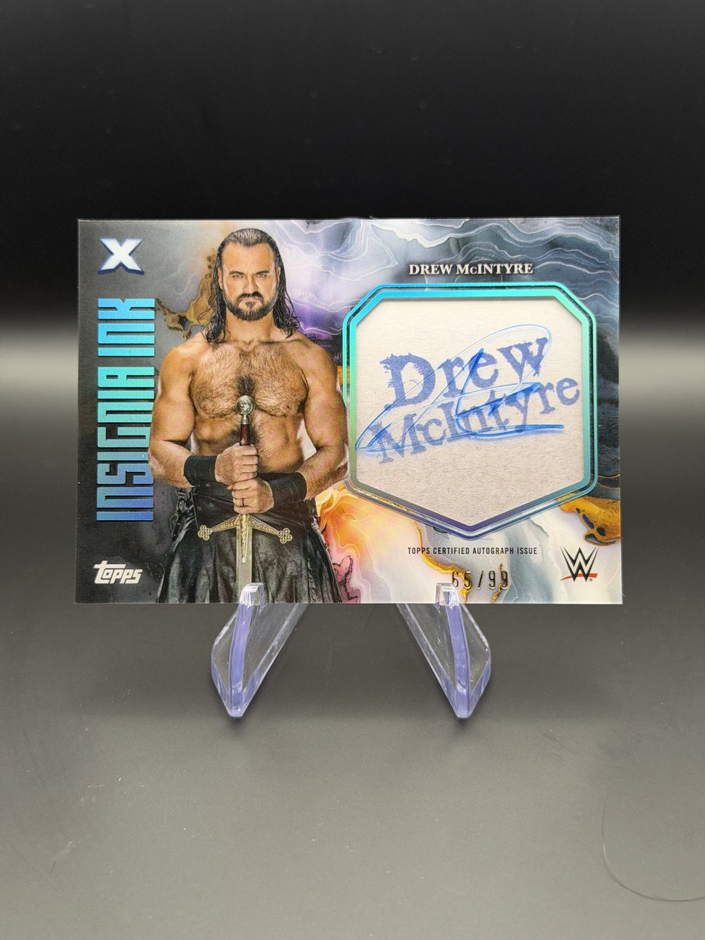 Drew McIntyre 2025 Topps Exalted WWE Insignia Ink Autograph /99 front