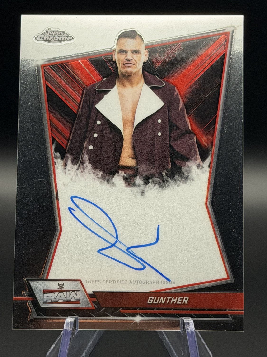 Gunther 2026 Topps Chrome WWE Red Brand Chrome Autograph front