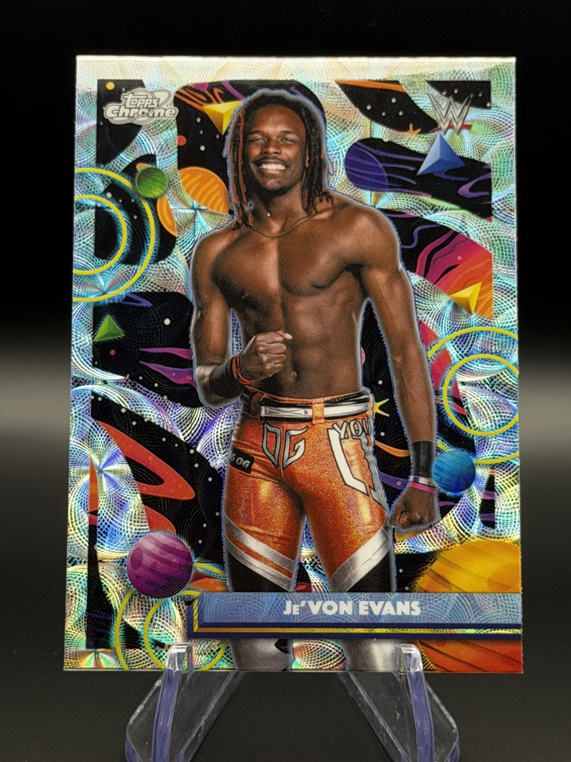 Je'Von Evans 2026 Topps Chrome WWE Refractor front