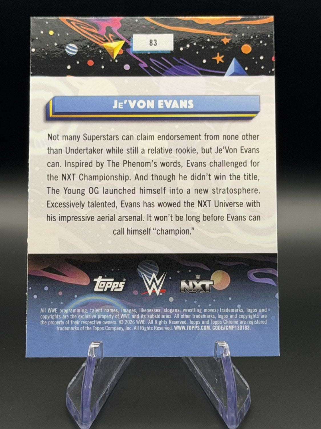 Je'Von Evans 2026 Topps Chrome WWE Refractor back