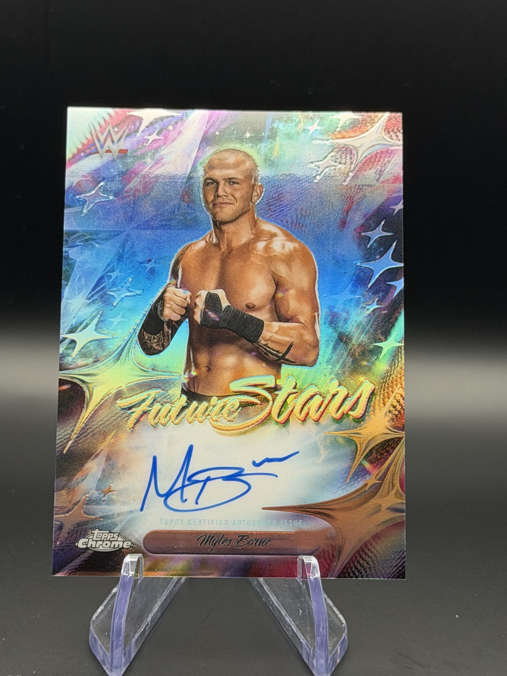 Myles Borne 2026 Topps Chrome WWE Future Stars Autograph front