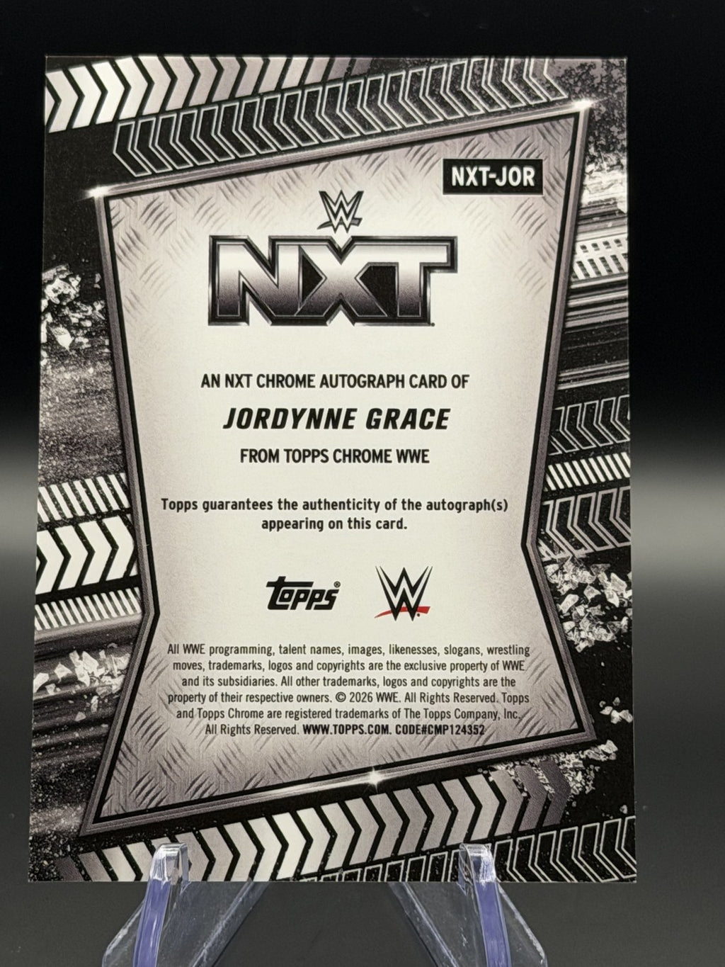 Jordynne Grace 2026 Topps Chrome WWE NXT Chrome Autograph back