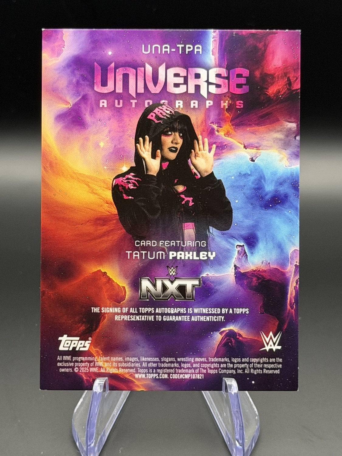 Tatum Paxley 2025 Topps Universe WWE Universe Autographs back