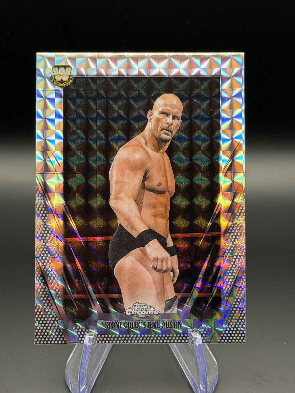 Stone Cold Steve Austin 2026 Topps Chrome WWE Legends XFractor front