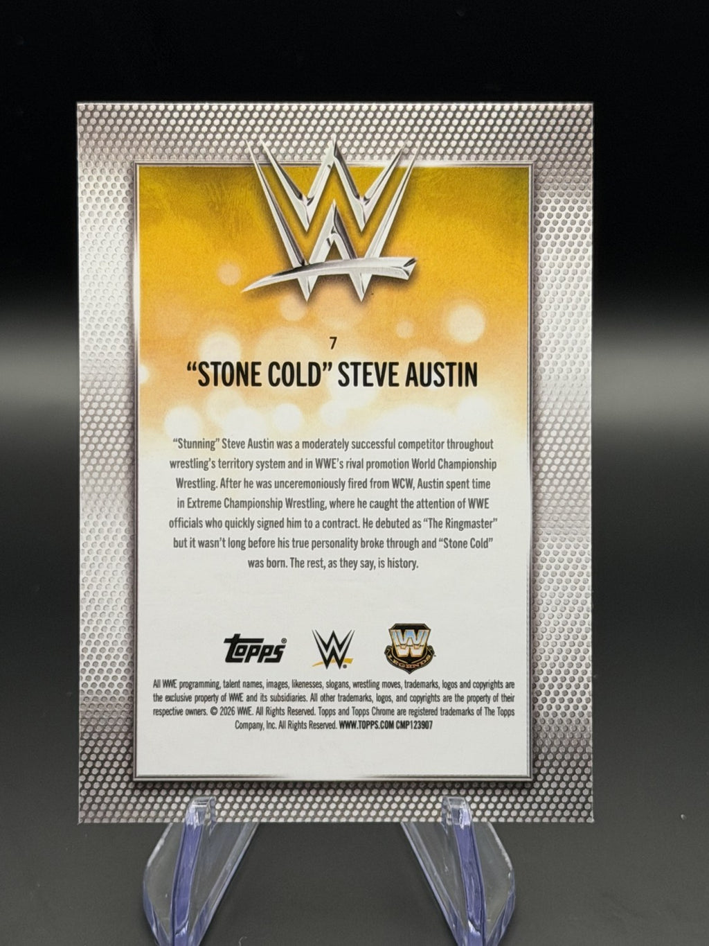 Stone Cold Steve Austin 2026 Topps Chrome WWE Legends XFractor back