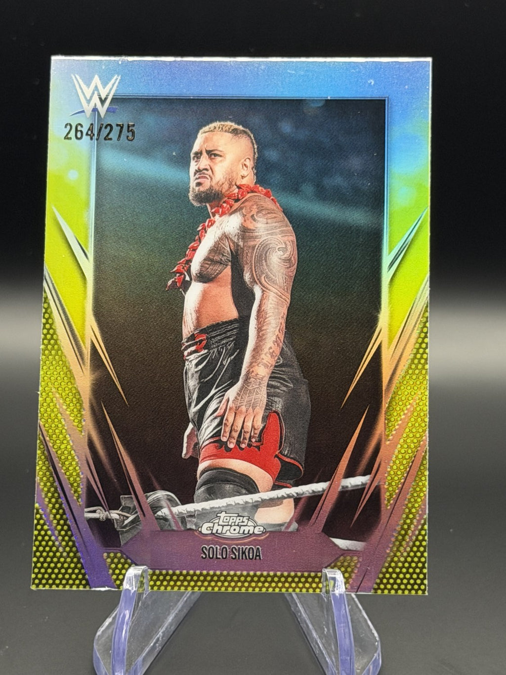 Solo Sikoa 2026 Topps Chrome WWE Yellow Refractor /275 front