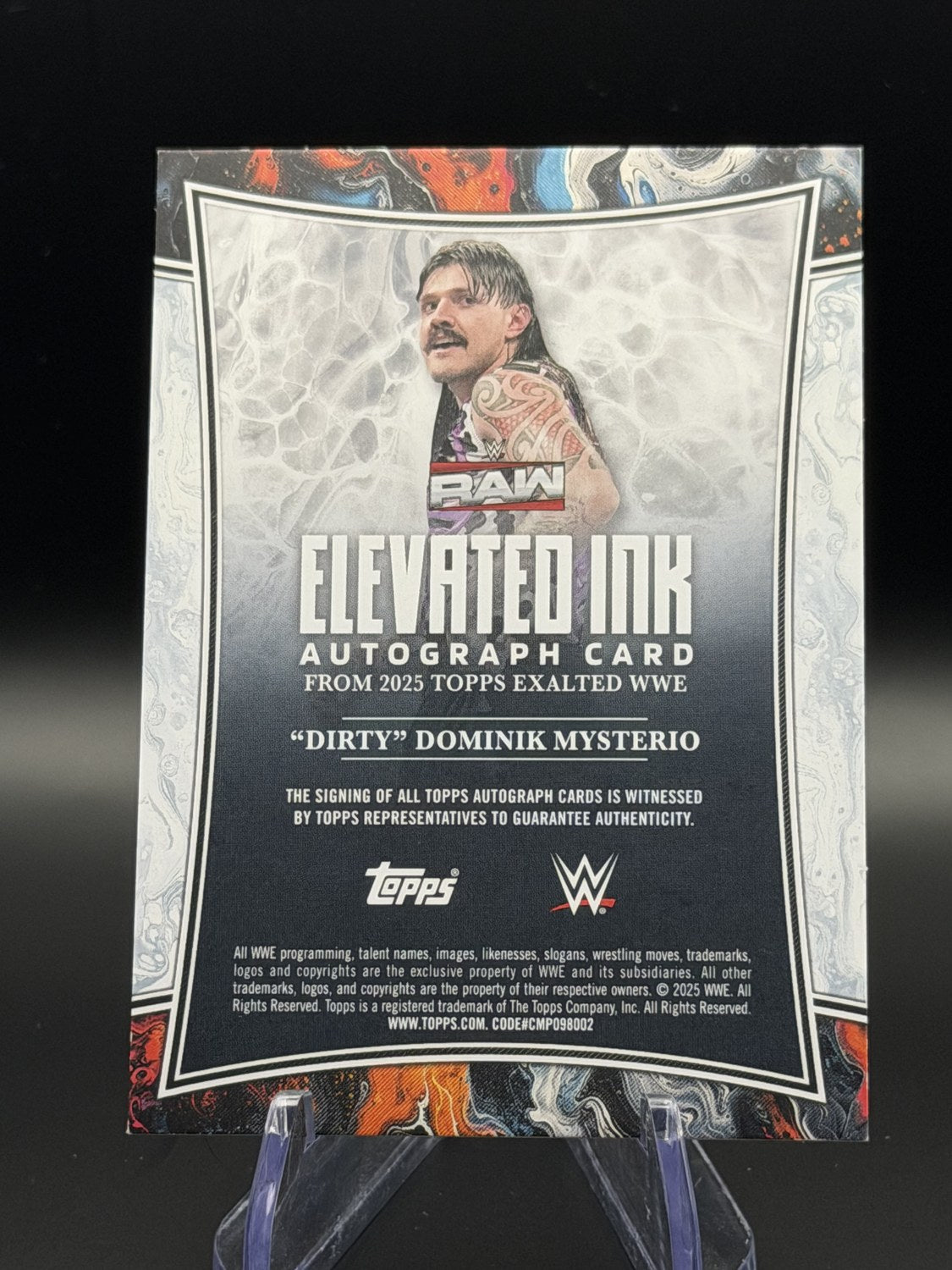 Dirty Dominik Mysterio 2025 Topps Exalted WWE Elevated Ink Autograph back