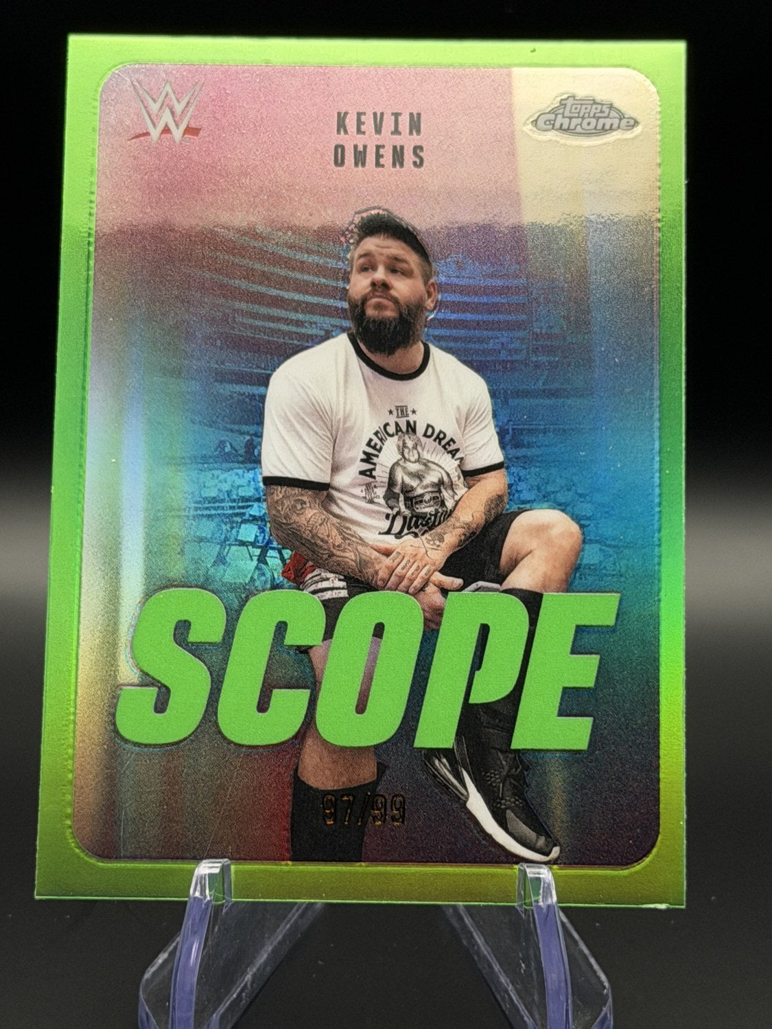 Kevin Owens 2026 Topps Chrome WWE Scope Green /99 front