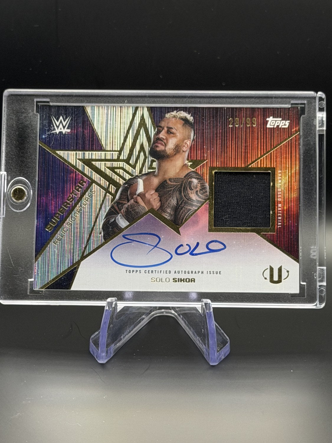Solo Sikoa 2025 Topps Universe WWE Superstar Relic Autograph /99 front