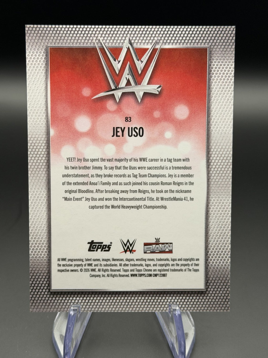 Jey Uso 2026 Topps Chrome WWE SuperFractor /50 back
