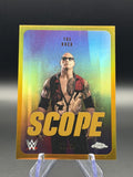 The Rock 2026 Topps Chrome WWE Scope Gold /50 front