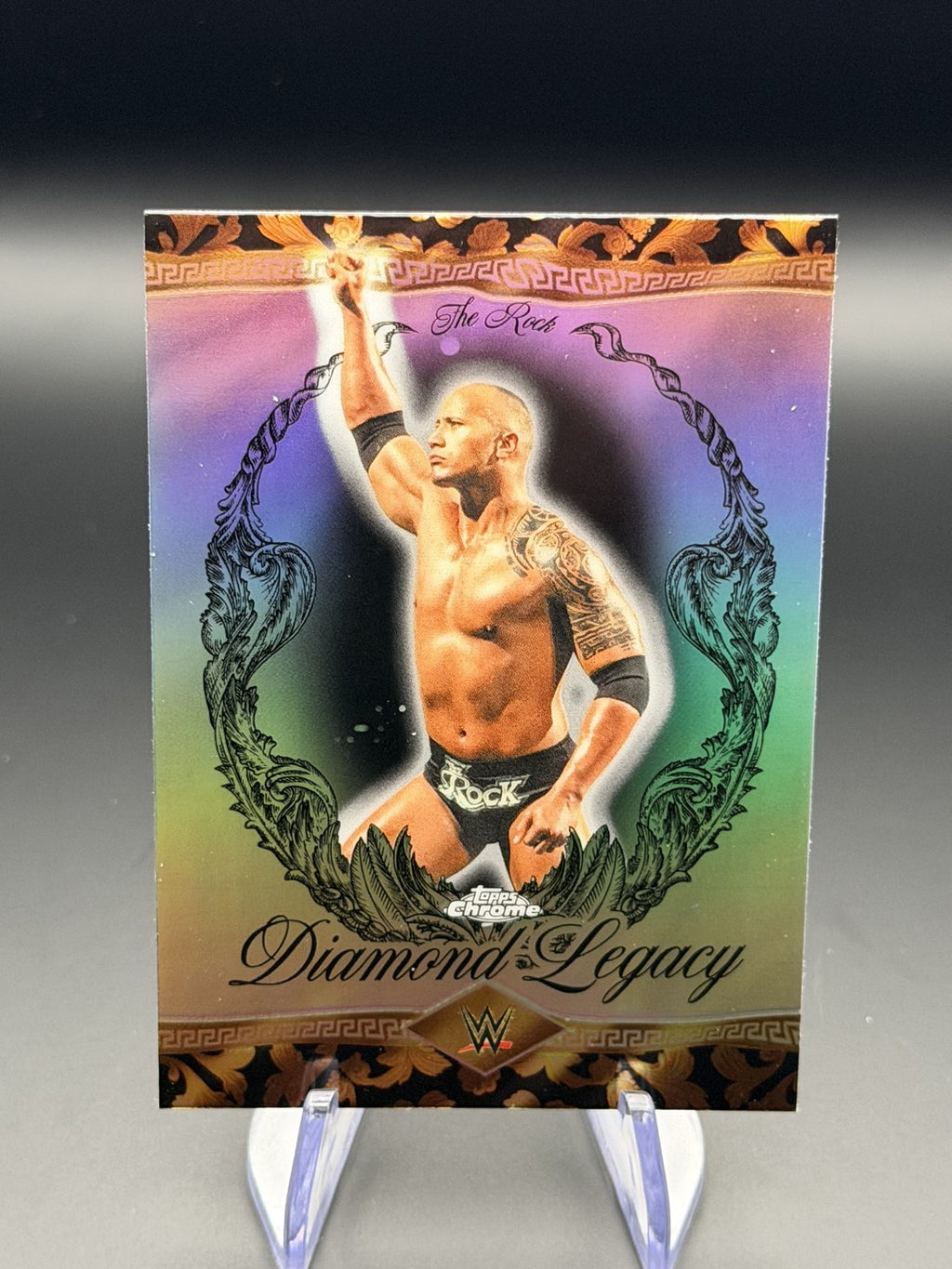 The Rock 2026 Topps Chrome WWE Diamond Legacy front
