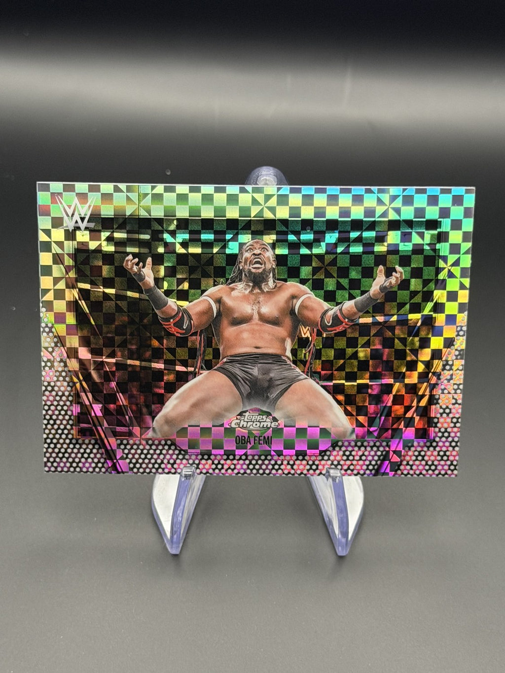Oba Femi 2026 Topps Chrome WWE XFractor front