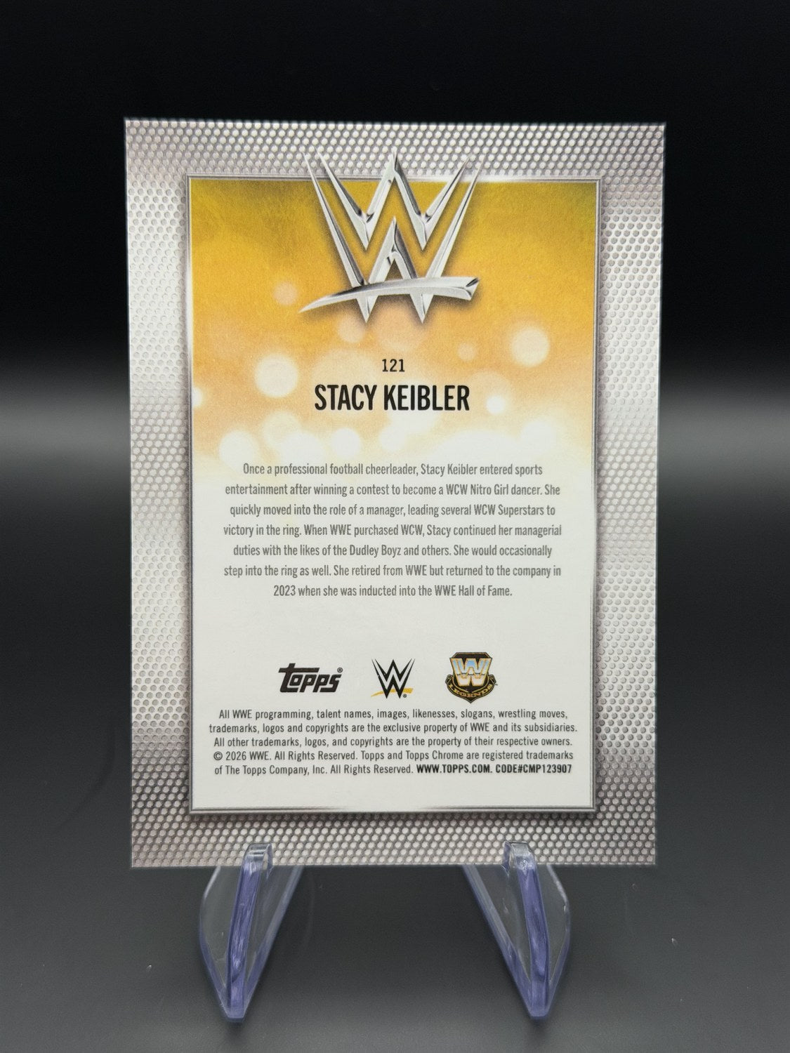Stacy Keibler 2026 Topps Chrome WWE Legends Cracked Ice /5 back