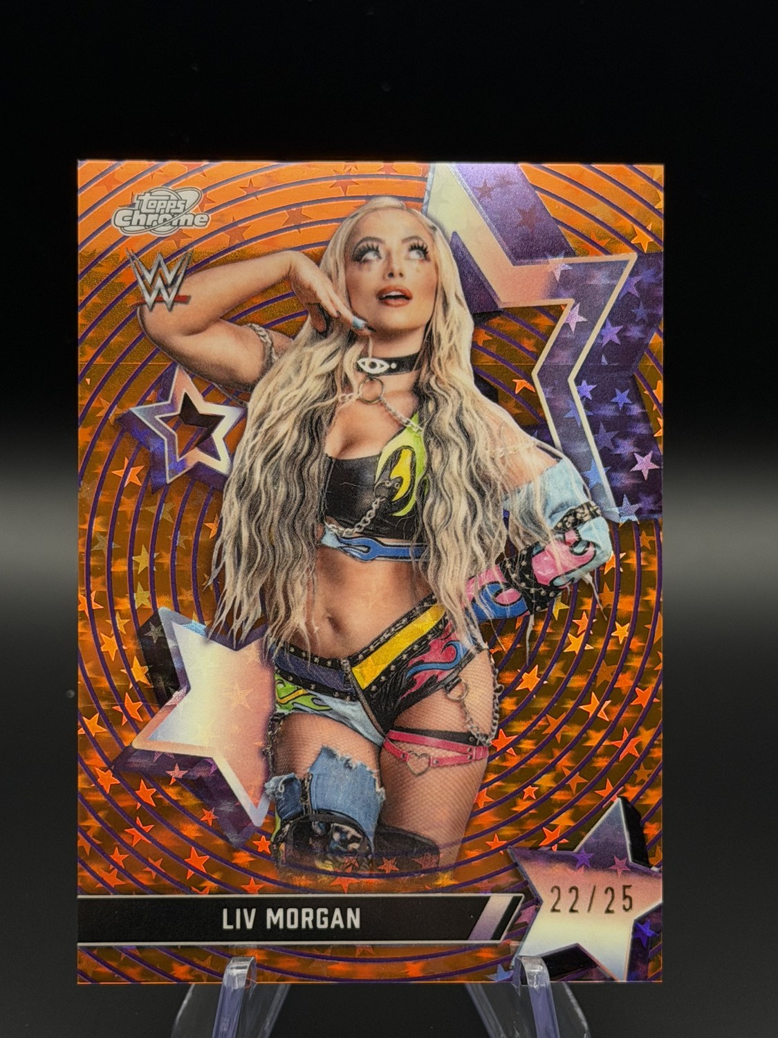 Liv Morgan 2026 Topps Chrome WWE Superstar Flair Orange /25 front