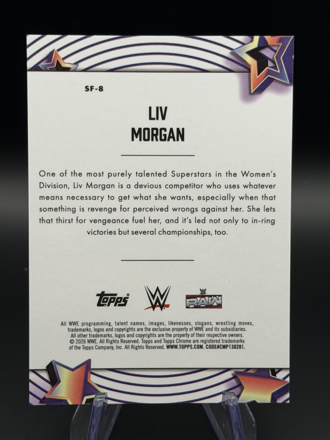 Liv Morgan 2026 Topps Chrome WWE Superstar Flair Orange /25 back