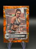 Roxanne Perez 2025 Topps Chrome WWE Orange Cracked Ice /25 front