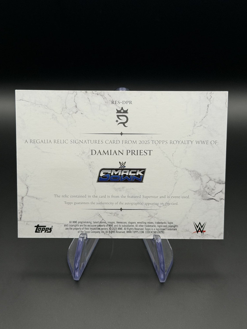Damian Priest Regalia relic auto 43/50 back