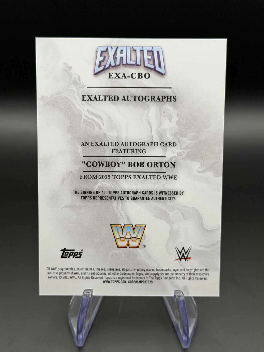Cowboy Bob Orton Exalted auto 46/50 back