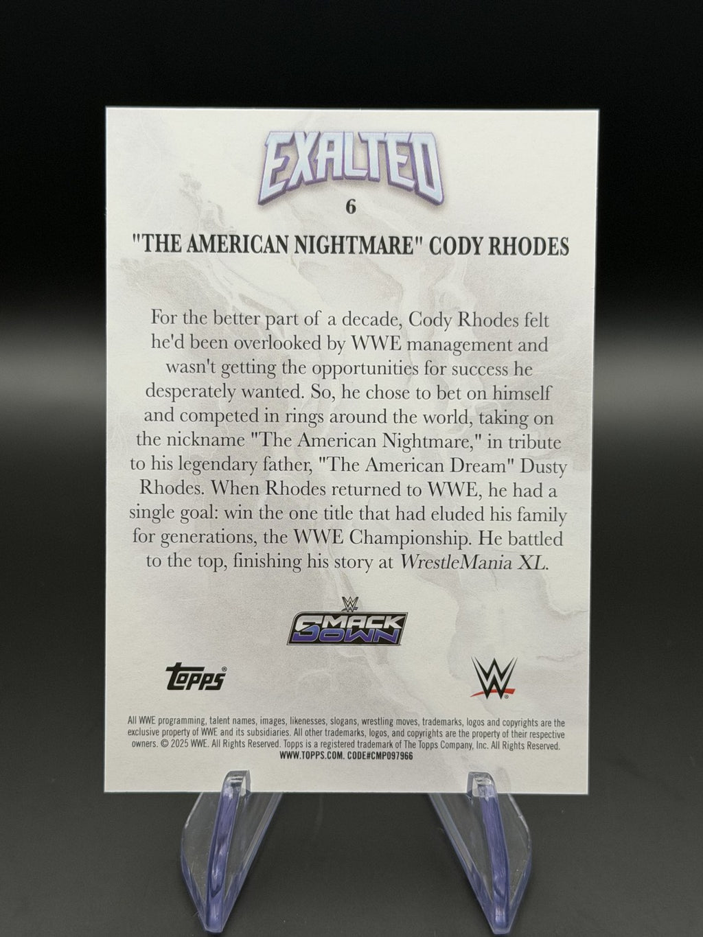 Cody Rhodes Exalted base back