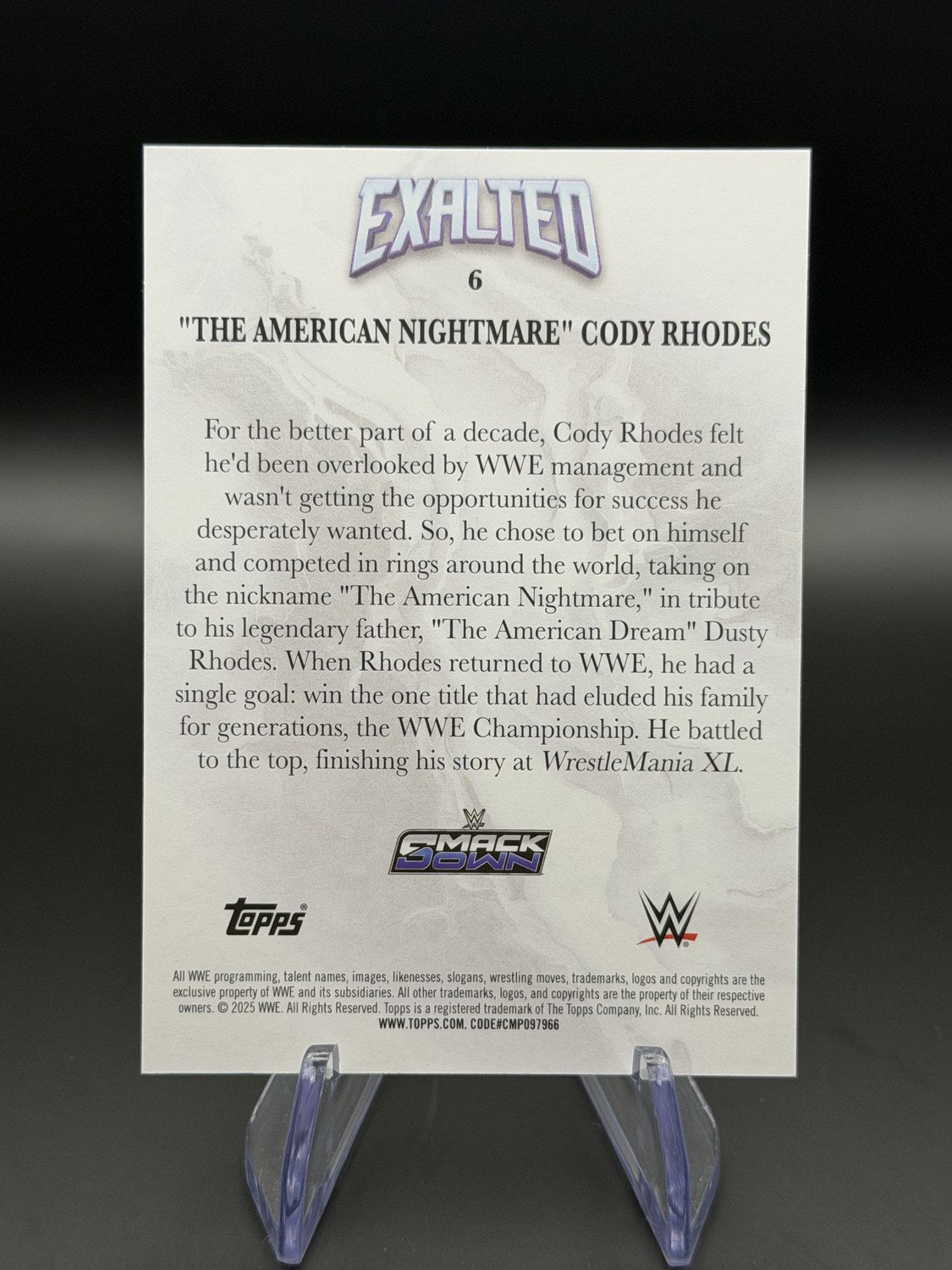 Cody Rhodes Exalted base back