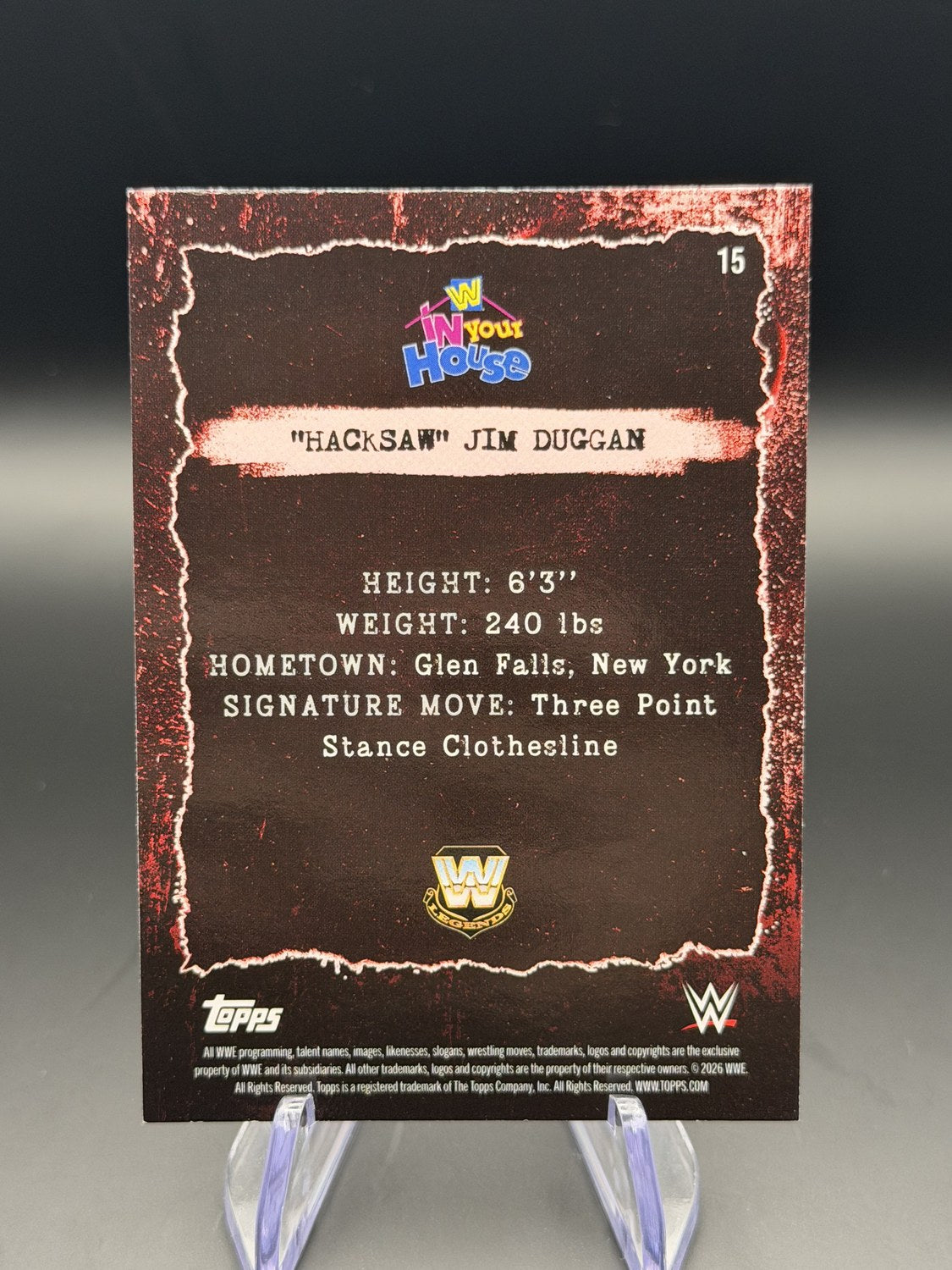 Hacksaw Jim Duggan In Your House Red 4/5 back