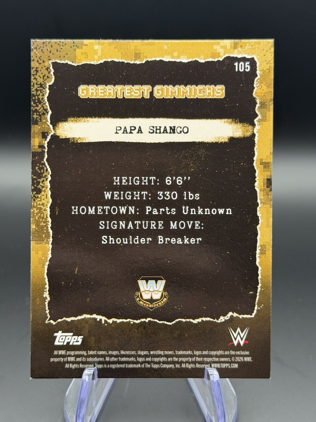 Papa Shango Greatest Gimmicks #105 back