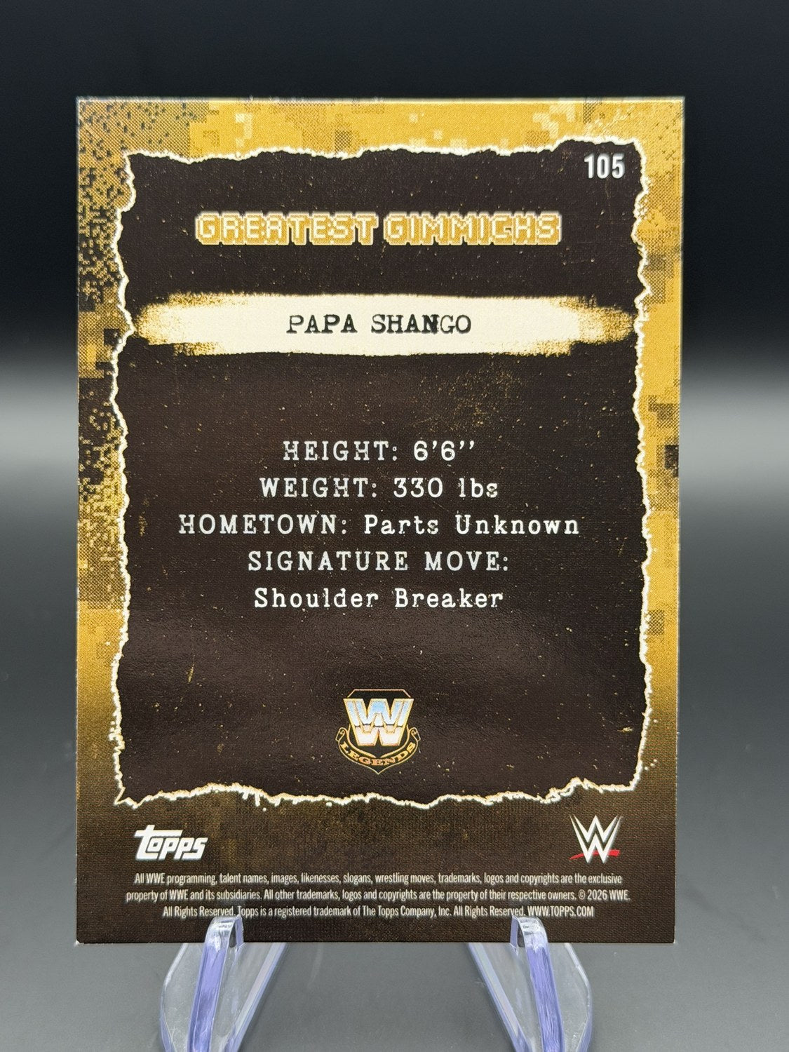 Papa Shango Greatest Gimmicks #105 back