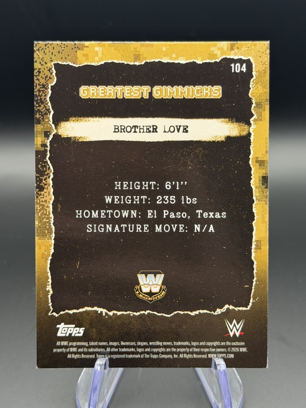 Brother Love Greatest Gimmicks #104 back