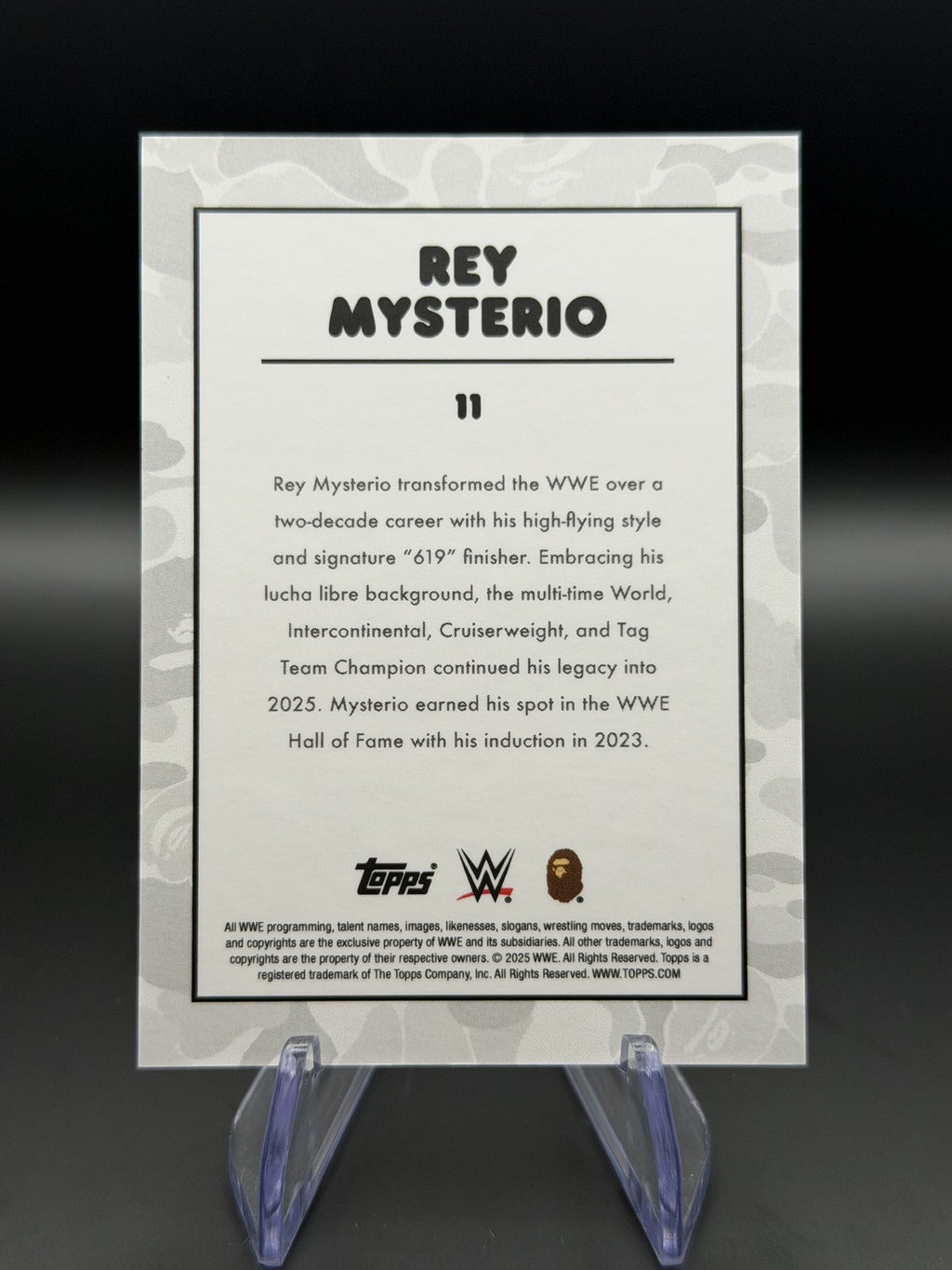 Rey Mysterio Topps x BAPE Red Camo /199 back
