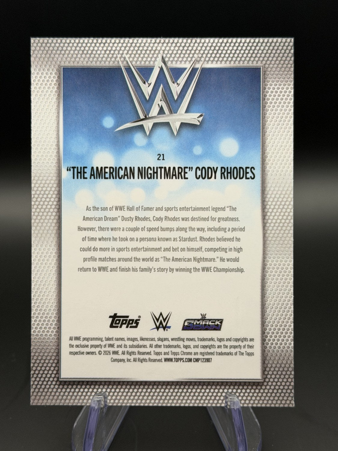 Cody Rhodes Chrome Refractor 039/150 back