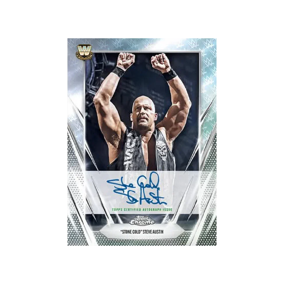 2026 Topps Chrome Logofractor WWE Stone Cold Steve Austin autograph card