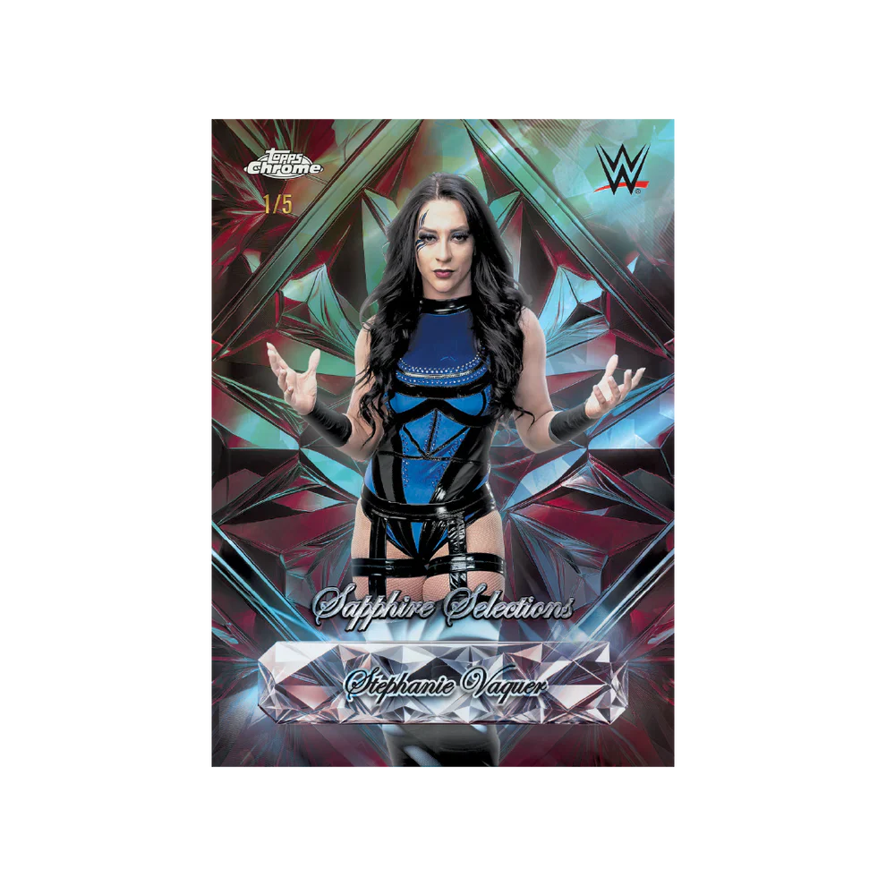 2026 Topps Chrome Sapphire WWE example autograph card