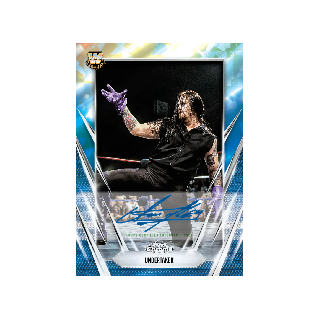 2026 Topps Chrome Sapphire WWE example autograph card