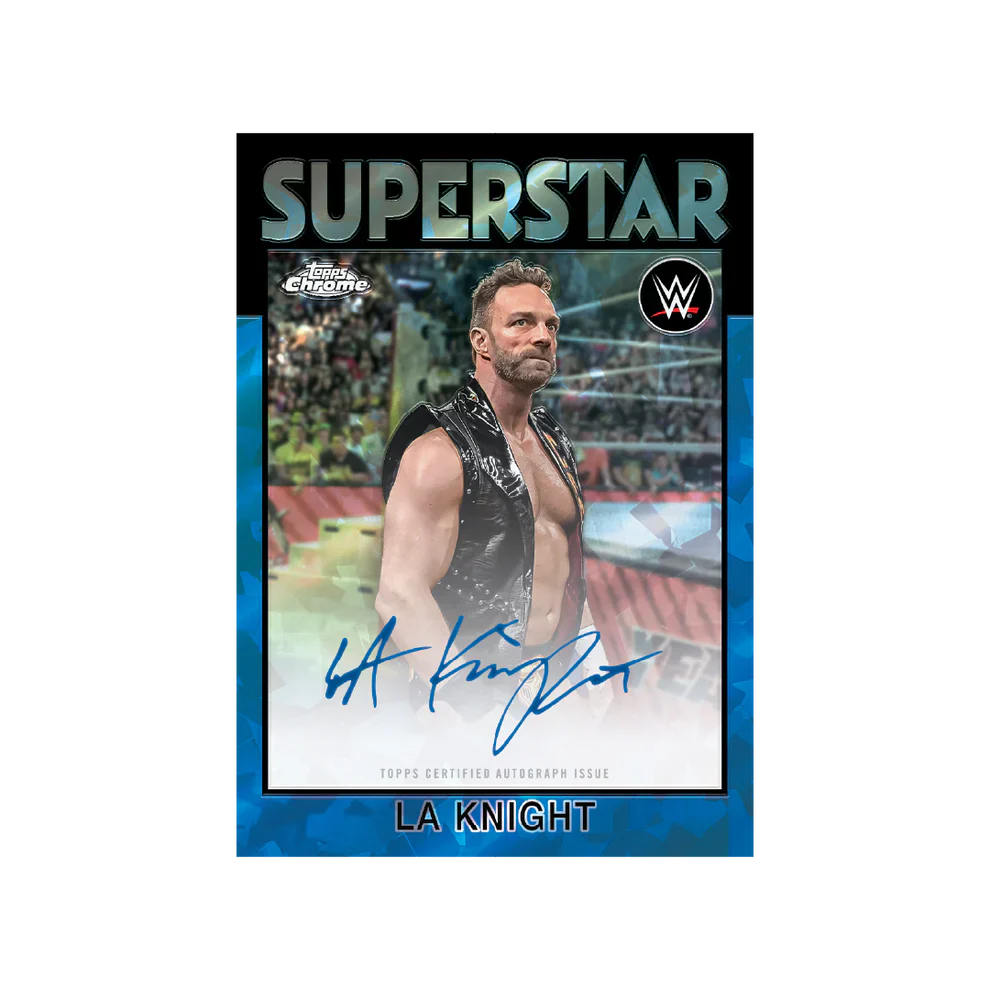 2026 Topps Chrome Sapphire WWE example autograph card